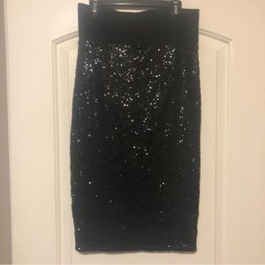 Vintage Bebe Sequined Pencil Skirt